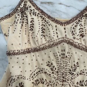 Beaded Beige Women's Top